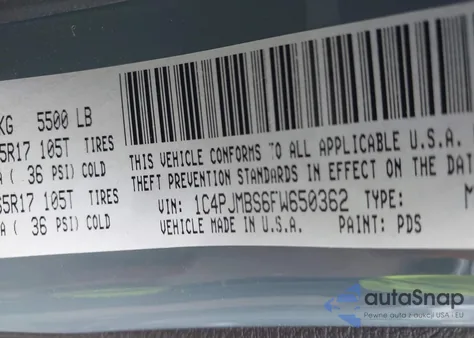 2015 Jeep Cherokee Trailhawk из США, поврежденный, VIN 1C4PJMBS6FW650362